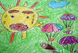 儿童画作品欣赏-秋天的阳光