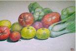 小学生绘画作品铅笔画-美味的瓜果蔬菜