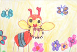 可爱的小蜜蜂铅笔画-加