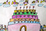儿童创意铅笔画-蛋糕房