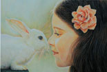 儿童画彩色铅笔画-小兔