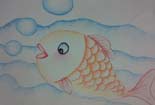 水中鱼儿童画作品欣赏