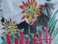 儿童水墨画秋天的野菊