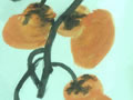 儿童水墨画柿子