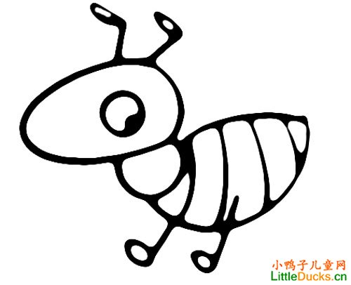 儿童简笔画教程蚂蚁,勤劳的蚂蚁简笔画画法(4)