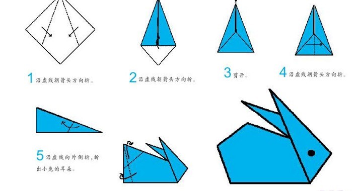 小兔子的手工折纸方法