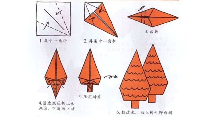 手工折纸：树