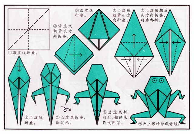 青蛙的手工折纸方法