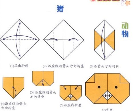 猪头的最新手工折纸方法