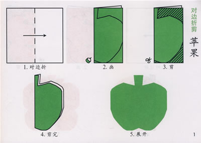 儿童剪纸苹果的剪法