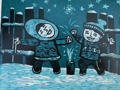 儿童版画作品欣赏:过年啦