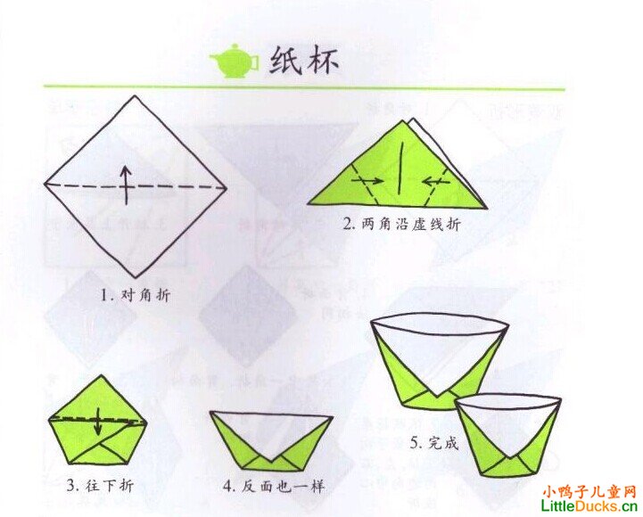 儿童趣味折纸：纸杯