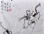 少儿水墨画图片虾的大小