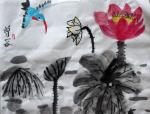 小学生国画作品夏荷