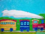 儿童画作品欣赏我的火车