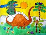 幼儿绘画作品恐龙世