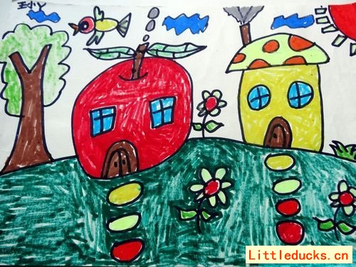 儿童画作品欣赏小房子