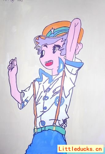 儿童卡通画活力男孩