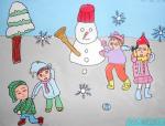 小学生绘画作品欣赏堆雪