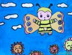 儿童卡通画美丽的蝴