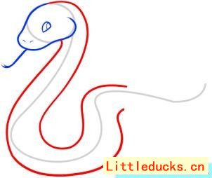 凶恶的蛇简笔画画法图 4