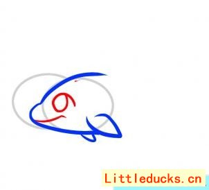 简笔画两只小海豚的画法图 3