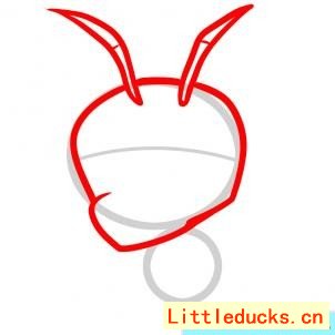幼儿简笔画教程:卡通小蚂蚁图 2