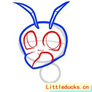 幼儿简笔画教程:卡通小蚂蚁图 3