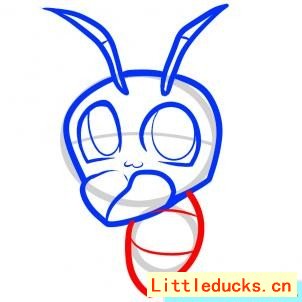 幼儿简笔画教程:卡通小蚂蚁图 4