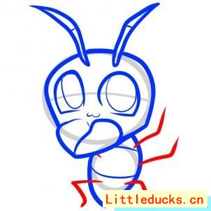 幼儿简笔画教程:卡通小蚂蚁图 5