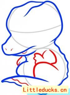 幼儿简笔画教程:卡通鳄鱼的画法图 4