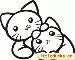 如何画猫妈妈和猫宝宝简笔画图 7
