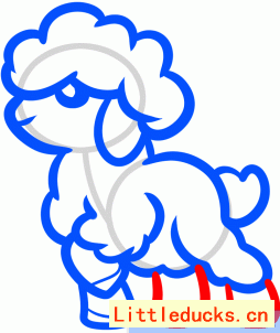 小绵羊简笔画步骤图 5
