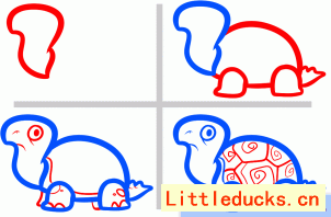 海龟简笔画步骤图 2