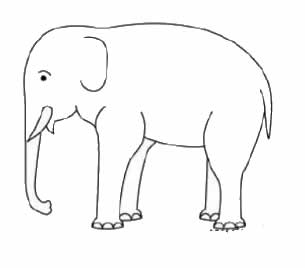 大象简笔画教程一步