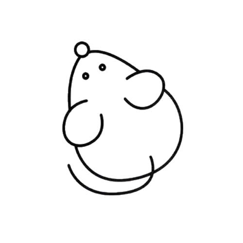 儿童简笔画教程:好奇的老鼠简笔画画法3