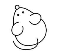 儿童简笔画教程:好奇的老鼠简笔画画法3