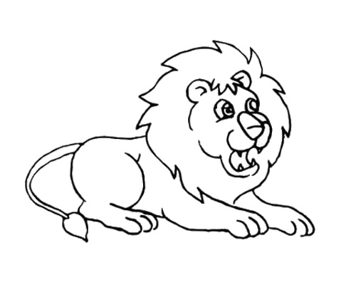 儿童简笔画教程:威武的狮子王简笔画画法4