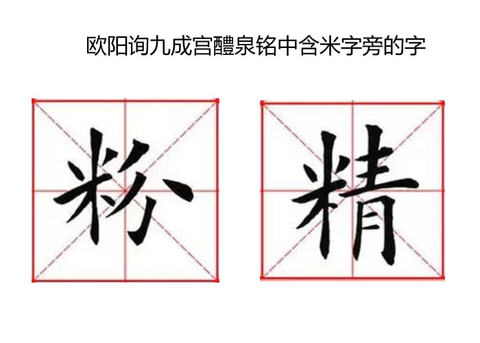毛笔书法“米”字旁的写法及结构特点