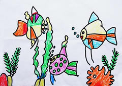 儿童绘画作品-热带鱼