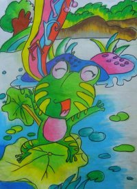 儿童绘画作品小青蛙