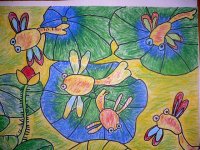 儿童绘画作品美丽的蜻蜓