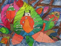 儿童绘画作品美丽的七星瓢虫