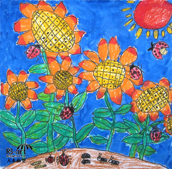 美丽的向日葵-儿童美术作品