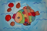 五岁二个月黄亦的绘画作品热带鱼