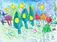 五岁半亮亮小朋友的绘画作品 春日