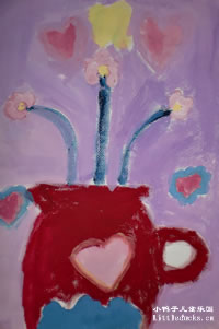 淘淘的绘画作品 插满花的花瓶3（五岁半）