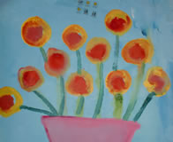 淘淘的绘画作品 插满花的花瓶4（五岁半）