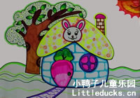 幼儿绘画作品:小兔子的家