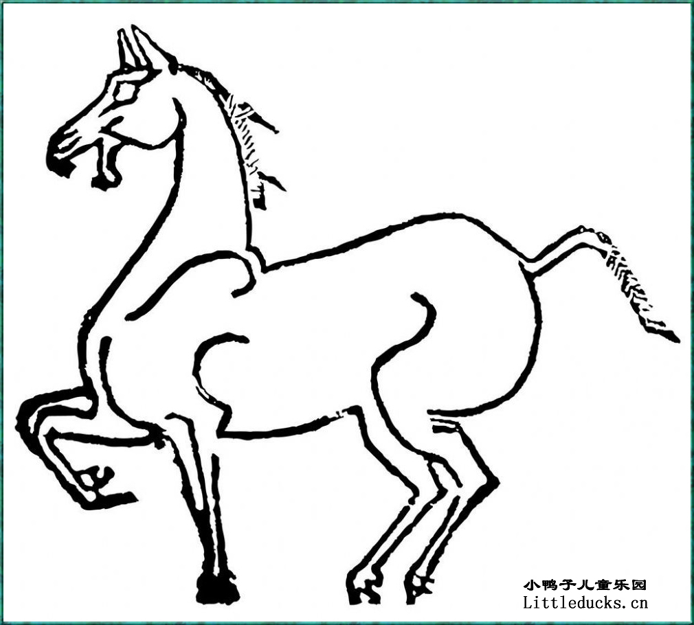 动物简笔画大全:马的简笔画图片4